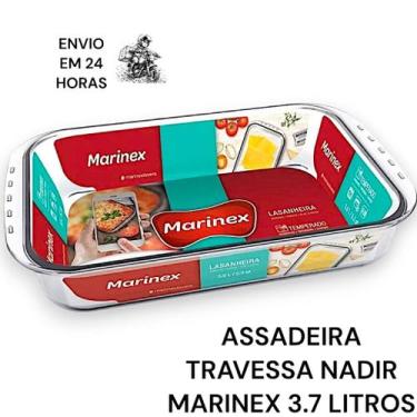 Imagem de Travessa Assadeira lasanheira de vidro Nadir Marinex 3.7 litros