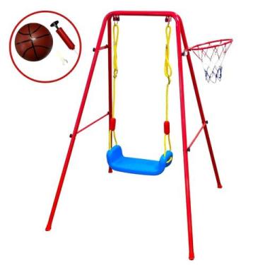Imagem de Balanço Infantil com Cesta de Basquete Suporta até 40 Kg - IMPORTWAY