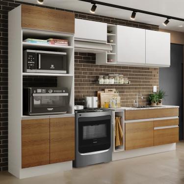 Imagem de Cozinha Jade com Armário e Balcão sem Tampo e Pia Madesa