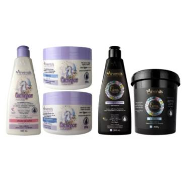 Imagem de Kit Arvensis Cachinhos Ondulado 3 Itens + Ativador e Máscara Cachos