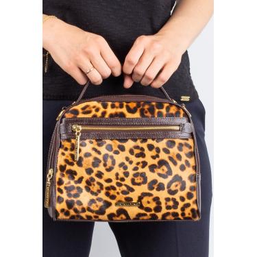 Imagem de Bolsa baú pequena de couro estampado Lara