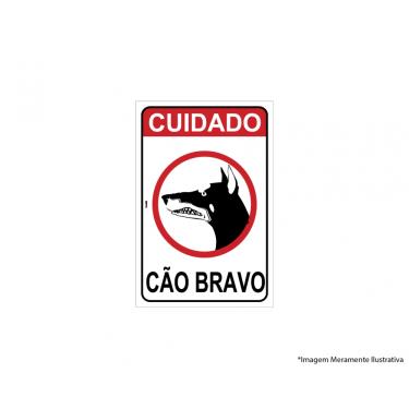 Imagem de Placa Sinal.pvc 20x30cm Cuidado Cao Bravo