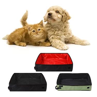 Imagem de Generic Bandeja de Maca de Gato, Portátil 50x40cm Ocupa Pequeno Espaço Caixa de Maca de Gato Oxford Pano Impermeável Dobrável para Viajar (Preto)