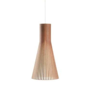 Imagem de Luminária Teto Tipo Pendente Funil Mdf - Completa Cor: Mdf Cru