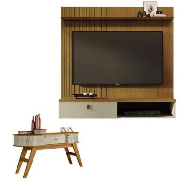 Imagem de Estante Home Theater Suspenso íris Com Aparador Estoril Cumaru Opala -