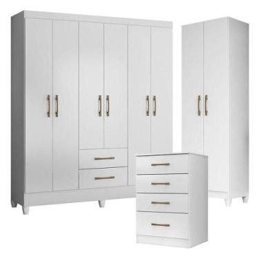 Imagem de Guarda Roupa Casal Panamá Com Cômoda Ms913 E Armário Multiuso New íris
