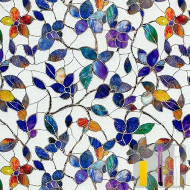 Imagem de QHYsunshine Película de privacidade para janela, película de vitral, película de janela fosca, adesiva, reutilizável, decorativa para casa removível (roxo fosco, 35 x 199 cm