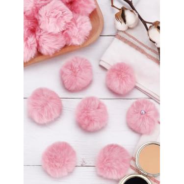 Imagem de 20 peças de bolas de pompom artesanal, bola de pompom fofa removível rosa com laço elástico para chapéus, sapatos, cachecóis, bolsa, berloques, acessórios, decoração de casa, artes e artesanato DIY, 4