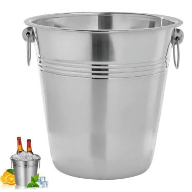 Imagem de Balde de Gelo Inox 3 Litros Cerveja Vinho Conserva Bebida Festa Evento Aniversario Reuniao Comemoraçao