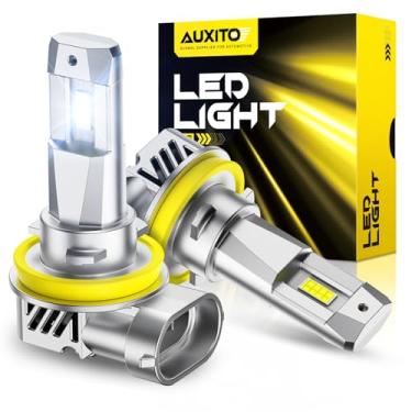 Imagem de AUXITO Lâmpada H11/H8/H9, 1000% mais brilhante, tamanho mini 1: 1, sem necessidade de adaptador, instalação rápida de 5 minutos, sem cintilação, 99% de compatibilidade, pacote com 2