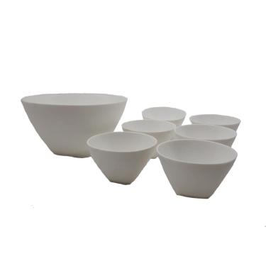 Imagem de Conjunto de bowls sobremesa tigela pote 7 peças branco