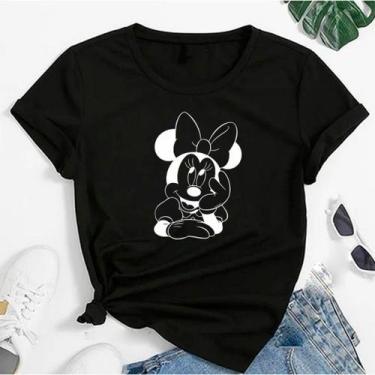 Imagem de T-shirt Blusa Linda Mickey Minnie Mouse Fofa Camiseta Feminina Camisa 