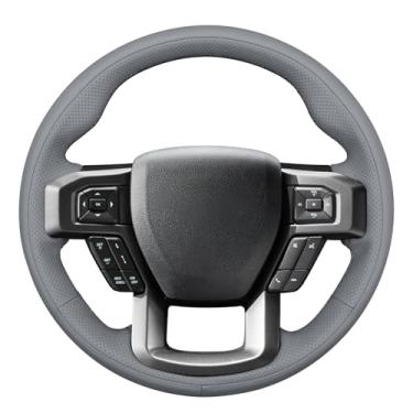Imagem de MEWANT Capa de volante de carro costurada DIY para Ford F150 F-150 2015-2019 Acessórios de volante para Ford F150 F-150