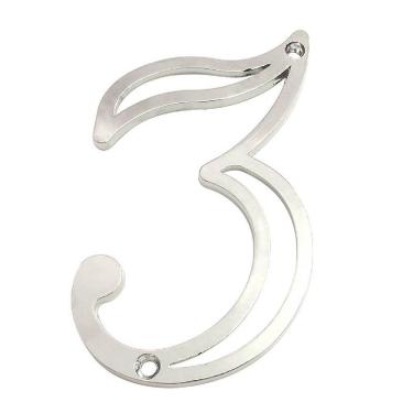 Imagem de Número Residencial Em Zamak Niquelado 3 - 95714 - Silvana