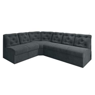 Imagem de Sofá De Canto 6 Lugares Cinza Espuma D33 Resistente