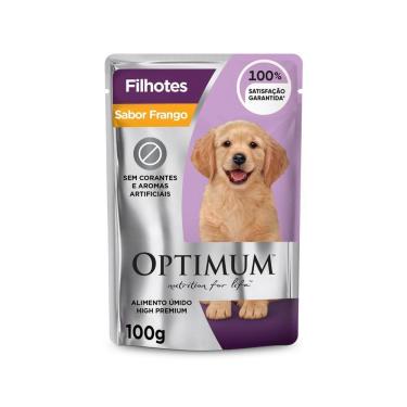 Imagem de Ração Úmida Optimum Sachê para Cães Filhotes Frango 100 g