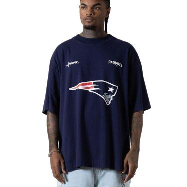 Imagem de Camiseta Huge Oversized Approve x NFL II Patriots Marinho-Masculino