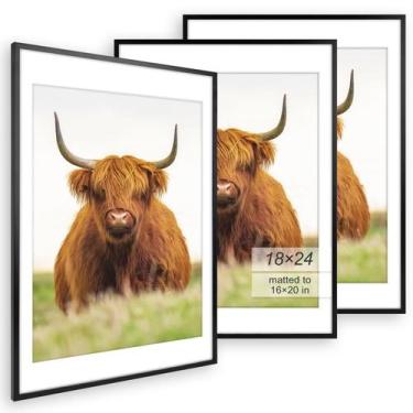 Imagem de Porta-retratos Golden State Art 18x24, conjunto de 3 pretos