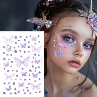 Imagem de Adesivos de joias Aurora Butterfly, strass 3D autoadesivos, pedras brilhantes multicoloridas para shows de palco, shows, festivais, casamentos, bolas decorativas DIY, bailes de máscaras de carnaval