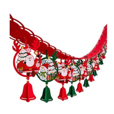 Imagem de MotiveTech Faixa de Natal de feltro para pendurar, enfeite de Natal, decoração criativa de boneco de neve e Papai Noel para lareira ou decoração de casa.