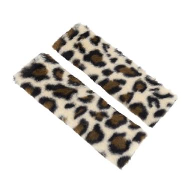 Imagem de Partuto Capa de cinto de segurança bege almofada de pelúcia 23,5 cm alça de cinto de segurança almofada almofada de ombro 1 par