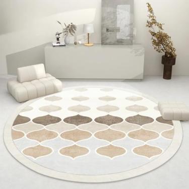 Imagem de Tapetes de luxo para decoração de sala de estar, estilo carpete redondo, para quarto, grosso, felpudo, macio e fofo (160x160 cm/F)