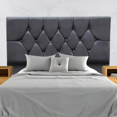 Imagem de Cabeceira Cama Box Estofada Queen Size 160 Cm Suede Isabela Cinza Escuro