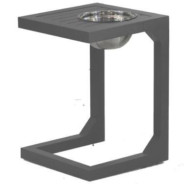 Imagem de Mesa Lateral Em Alumínio Tampo Balde Ripado Varanda, Jardim Cinza