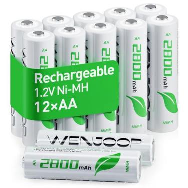 Imagem de Baterias AA recarregáveis WENJOOP 2800mAh de alta capacidade, pacote c