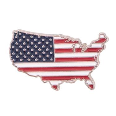 Imagem de Desert Cactus Broche de lapela da bandeira dos EUA esmaltado feito de metal chapéu de lembrança masculino feminino patriótico, 5/8 inches tall x 1 inch wide, Metal, Sem Pedra Preciosa