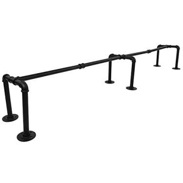 Imagem de Phefop Cabide de Tubo Industrial, Rack de Exposição de Roupas de Metal Montado na Parede Com Ferro Resistente para Jaquetas e Camisas