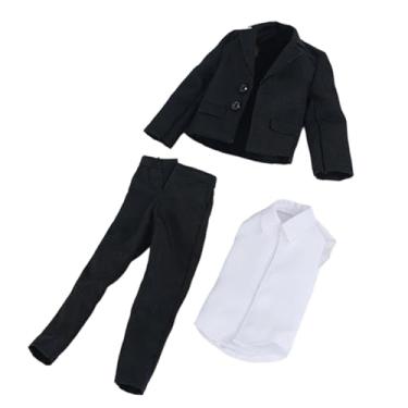Imagem de Esquirla Roupas e acessórios para bonecos de ação em escala 1/12, terno masculino, traje de negócios para bonecos masculinos de 15 cm (6 polegadas), Branco