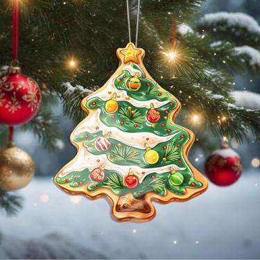 Imagem de Enfeites de Natal, árvore de cristal, enfeites de árvore de Natal feitos à mão, decoração de carro e casa - presentes de Natal, decoração de artesanato em acrílico, ideias de troca de presentes para