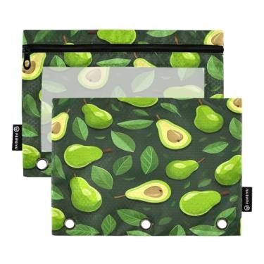 Imagem de Wassud Abacates verdes (2) pacote com 2 pastas de fichário com 3 furos, pasta organizadora de arquivos para casa, escritório