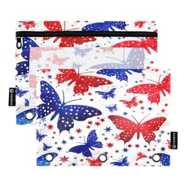 Imagem de Wassud Pastas de fichário com 3 furos de 3 furos de borboleta estrela pasta organizadora de arquivos para escritório em casa, pacote com 2