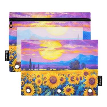 Imagem de Wassud A Field of Sunflowers Pacote com 2 Pastas de Fichário Pastas de Bolso com 3 Furos, Pasta Organizadora de Fichários para Casa, Escritório