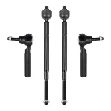 Imagem de BDFHYK Kit de terminais de direção de 4 peças compatíveis com Chrysler Town & Country 2008-2010, 2 x externos -ES800403, 2 x internos -ES80646