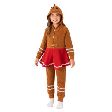 Imagem de Daddy's New Fishing Buddy Macaquinho infantil com capuz de uma peça de Natal para meninas, Vermelho, 10-12 Years