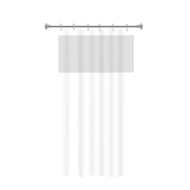 Imagem de Cortina de Box Branco com Visor, Incluindo Ganchos