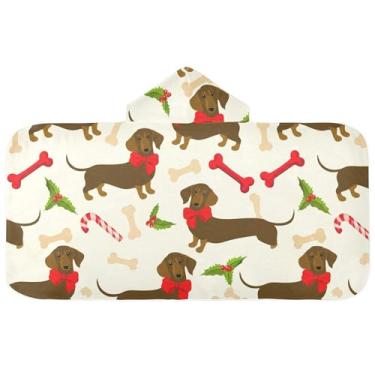 Imagem de Burbuja Toalha de banho com capuz de laço rosa para crianças, toalha de praia de pelúcia macia absorvente para chá de meninas e meninos 3-10 anos, 61 x 127 cm