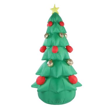 Imagem de Cosiki Infláveis ​​de Natal de 7,87 Pés, Decorações Externas de árvore de Natal Iluminadas por LED Com Luzes LED Brilhantes Integradas para Decoração de Feriado de Festa de Gramado (Plugue EUA