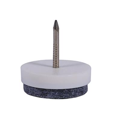 Imagem de CFTGIW Almofada de feltro de chão Ch Leg Felt Pad Conjunto de 20 peças 20 mm Mobiliário Prego Ch Protetor de perna de mesa Marrom Propriedades Projetado Excelência com é Garante Anti (Branco)