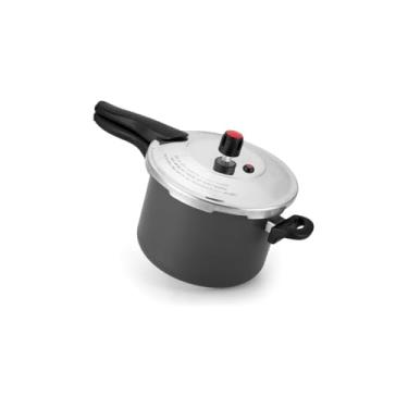 Imagem de Panela de Pressão Antiaderente 4,5L, Alumínio e Baquelite, Cinza, Fechamento Externo, 21x23,5x39,5 cm