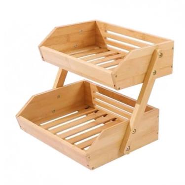 Imagem de Fruteira Organizador de armazenamento de vários níveis, cesta para frutas e legumes, suporte de bancada, armazenamento versátil para produtos frescos. Decoração de mesa(Pequeno)