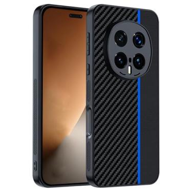 Imagem de LYJSMGZ Capa à prova de choque para Huawei Honor Magic 8 Pro/Magic 8, cobertura total da lente de fibra de carbono, capa fina, respirável, antiimpressões digitais, azul, Majic 8