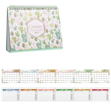 Imagem de CWPJUNDGP Calendário de mesa 2025, cartão perfurado, calendário, plano de aprendizagem, calendário de ornamento de mesa