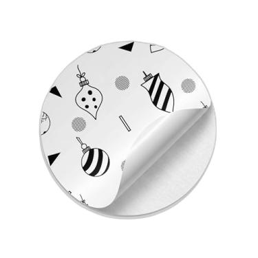 Imagem de Adesivos Autocolantes Redondos de Natal 25 Unidades Papel de Parede Ano Novo - Tamanho 30x30cm