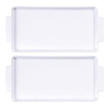 Imagem de Kit 2 Travessas Retangulares Porcelana com Alças 24x13cm Tramontina So