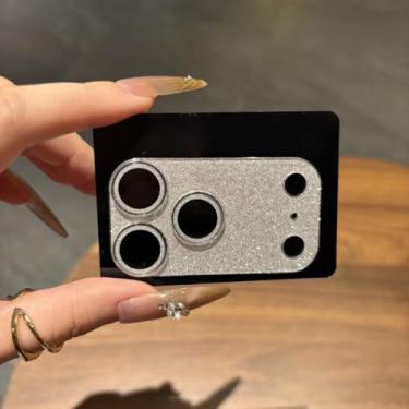 Imagem de Capa protetora para câmera de cobertura completa com pérola brilhante, para iPhone 17 Pro/17 Pro Max, para 17 lentes de vidro temperado capa traseira (prata, para 17)
