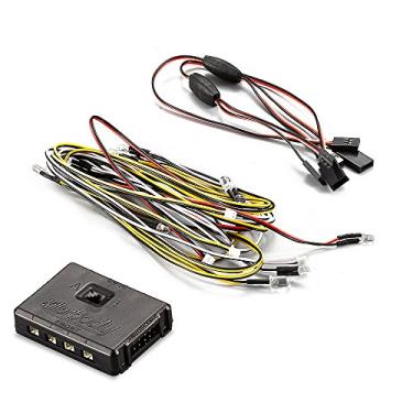 Imagem de LUGU Luz do DIODO EMISSOR de Luz Da Lâmpada Set w/Caixa De Controle de 14 LEDS Branco Vermelho Amarelo para KB48601 1/10 Land Cruiser Carro RC